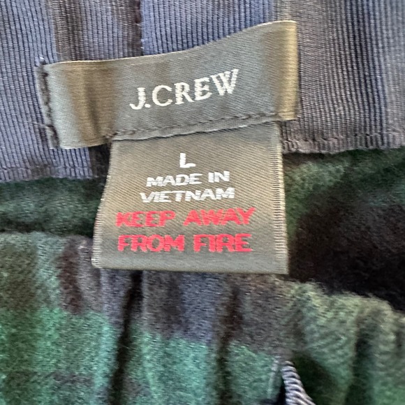 J Crew Mens Plaid Flannel Pajama Set Holidays Preppy Cozy Cabin Navy Green L - Picture 8 of 12